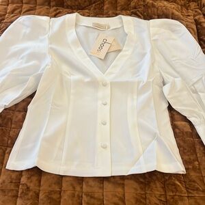 ☀️3/$20 Choosy White Puff Sleeve Blouse